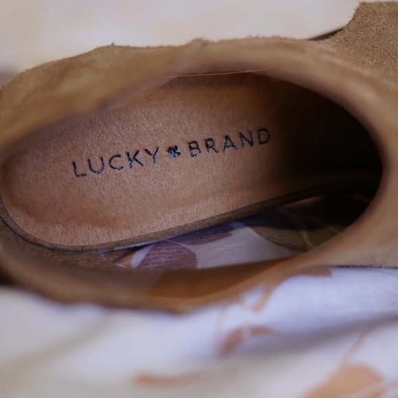 NEW 9.5 lucky brand keight peep toe *stain - Picture 7 of 8